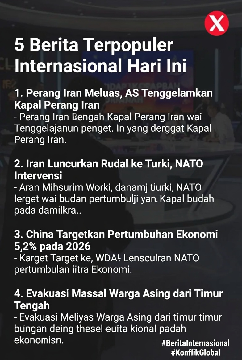 5 Berita Internasional Terpopuler Hari Ini – 5 Maret 2026